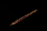 硬質ガラスペン 雅（みやび）・本体こはく・ペン先こはく。ペン先オプションのシミュレーション画像です。